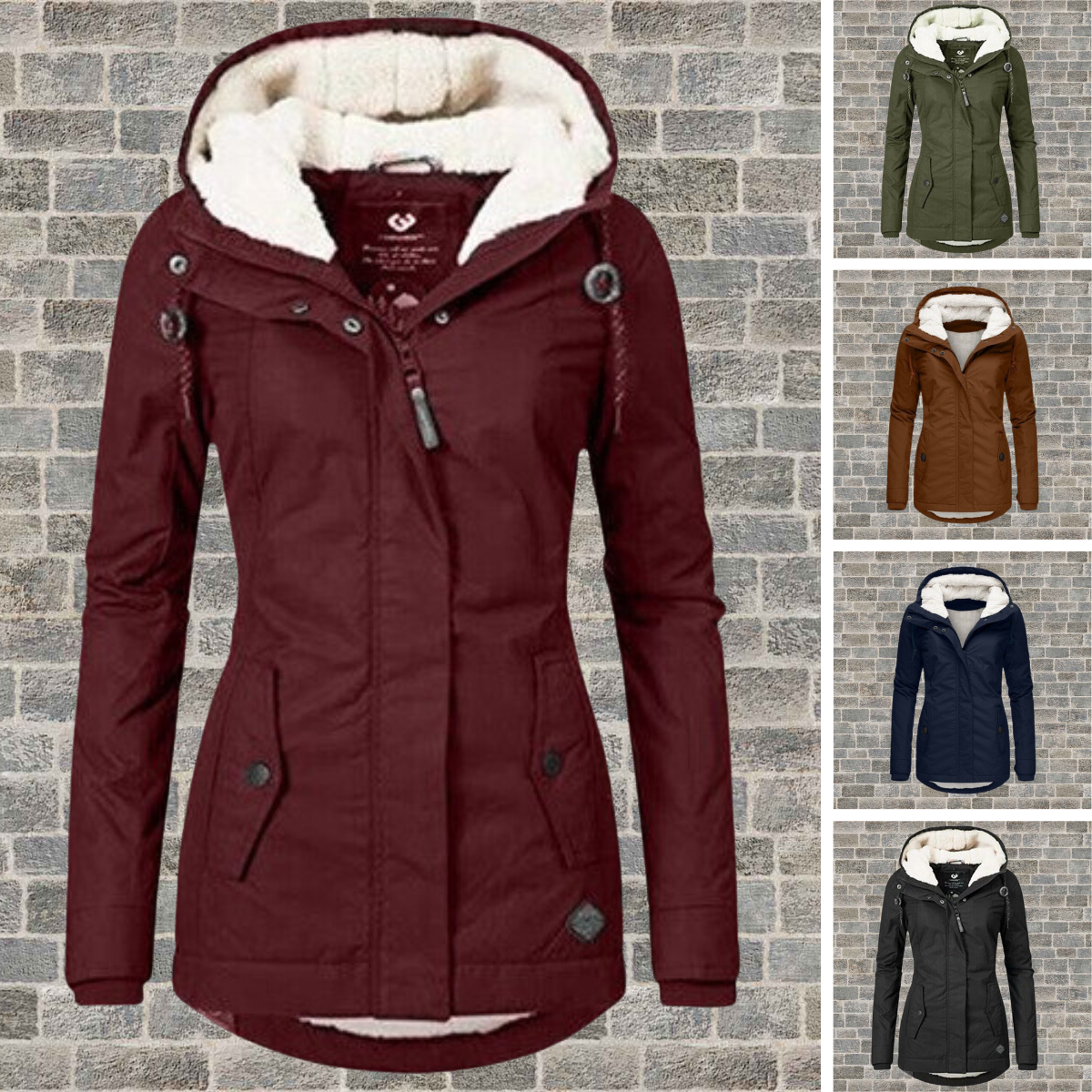 Jenna - Cozy Sherpa Hoodie Coat